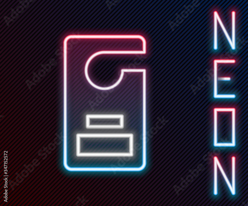 Glowing neon line Please do not disturb icon isolated on black background. Hotel Door Hanger Tags. Colorful outline concept. Vector Illustration