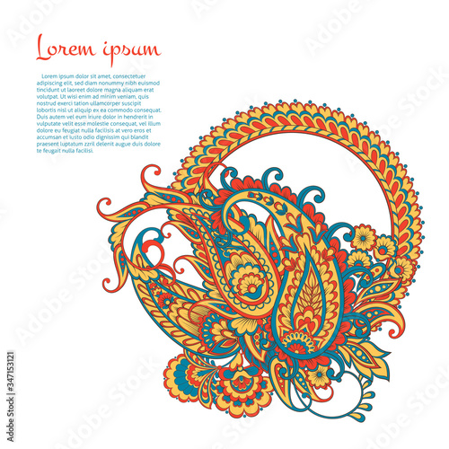 Paisley Damask ornament. Isolated Vector illustration