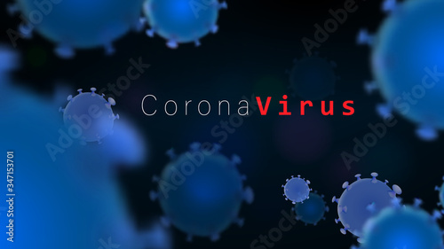 Abstract 3D of Coronavirus background. Coronavirus outbreak and influenza background. Virus Covid 19. Novel coronavirus