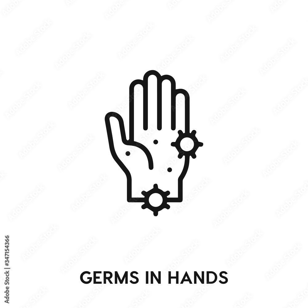 Fototapeta premium germs in hands icon vector. germs in hands sign symbol