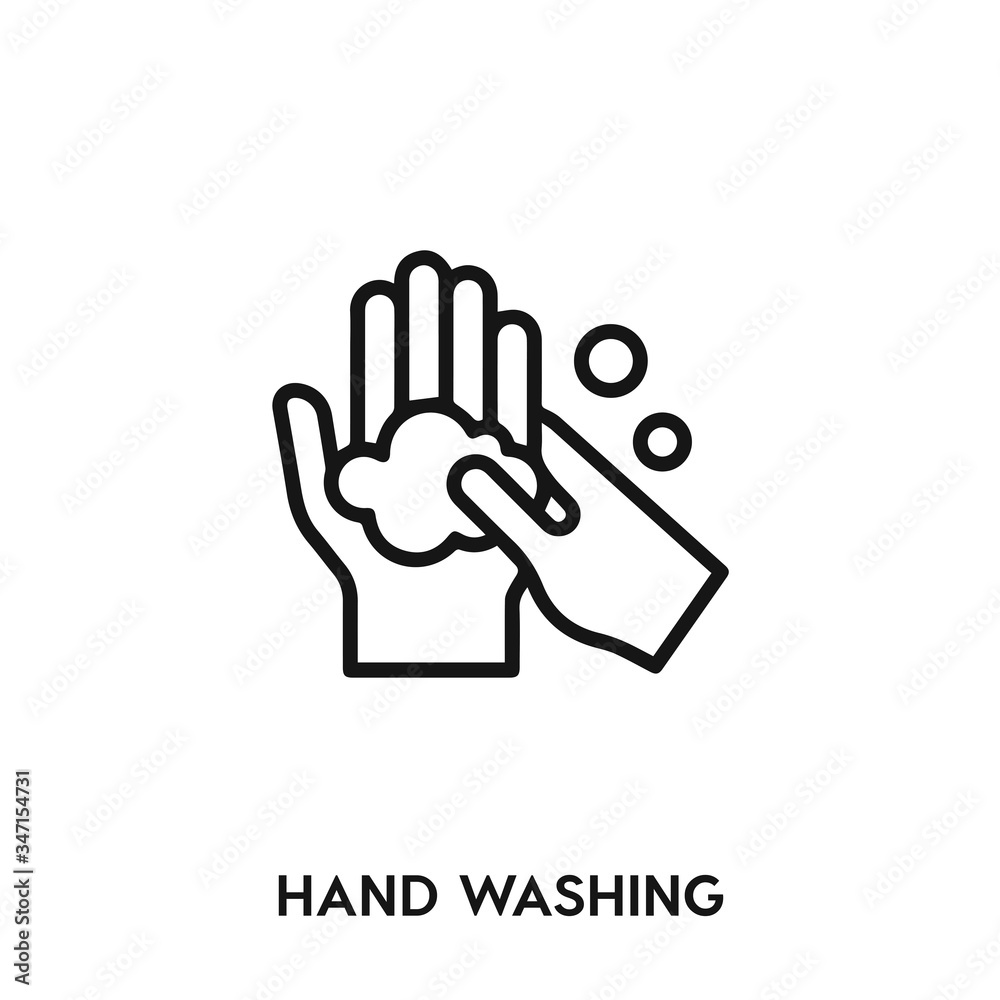 Obraz premium hand washing icon vector. hand wash sign symbol