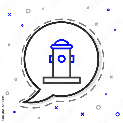 Line Fire hydrant icon isolated on white background. Colorful outline concept. Vector Illustration