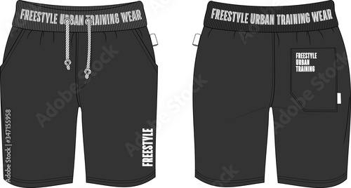 man shorts black fit training freestyle urban template