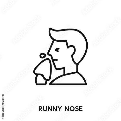 runny nose icon vector. runny nose sign symbol
