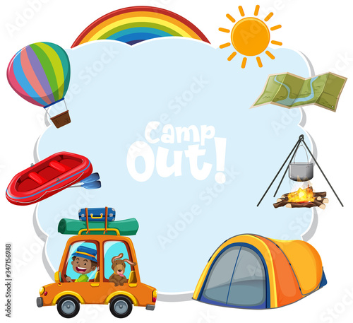 Background template with camping theme
