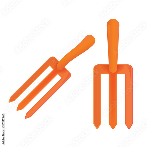 Garden fork isolated on white background. Vector illustration of garden tools.