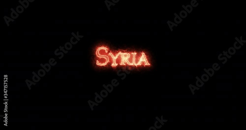 Syria written with fire. Loop photo