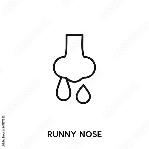 runny nose icon vector. runny nose sign symbol