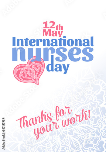 International nurses day 12 may poster Vector illustration.