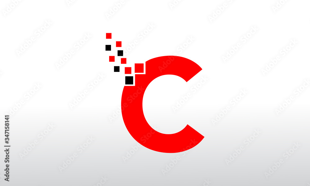 Fototapeta premium Letter C Logo design template on technology