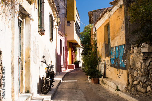 Narrow street in Athens  Greece