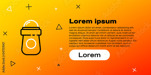 Line Antiperspirant deodorant roll icon isolated on yellow background. Cosmetic for body hygiene. Colorful outline concept. Vector Illustration