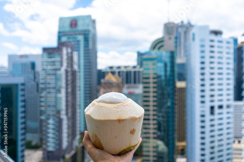 Peeled Coconut Ready to Eat. Peelless coconut photo