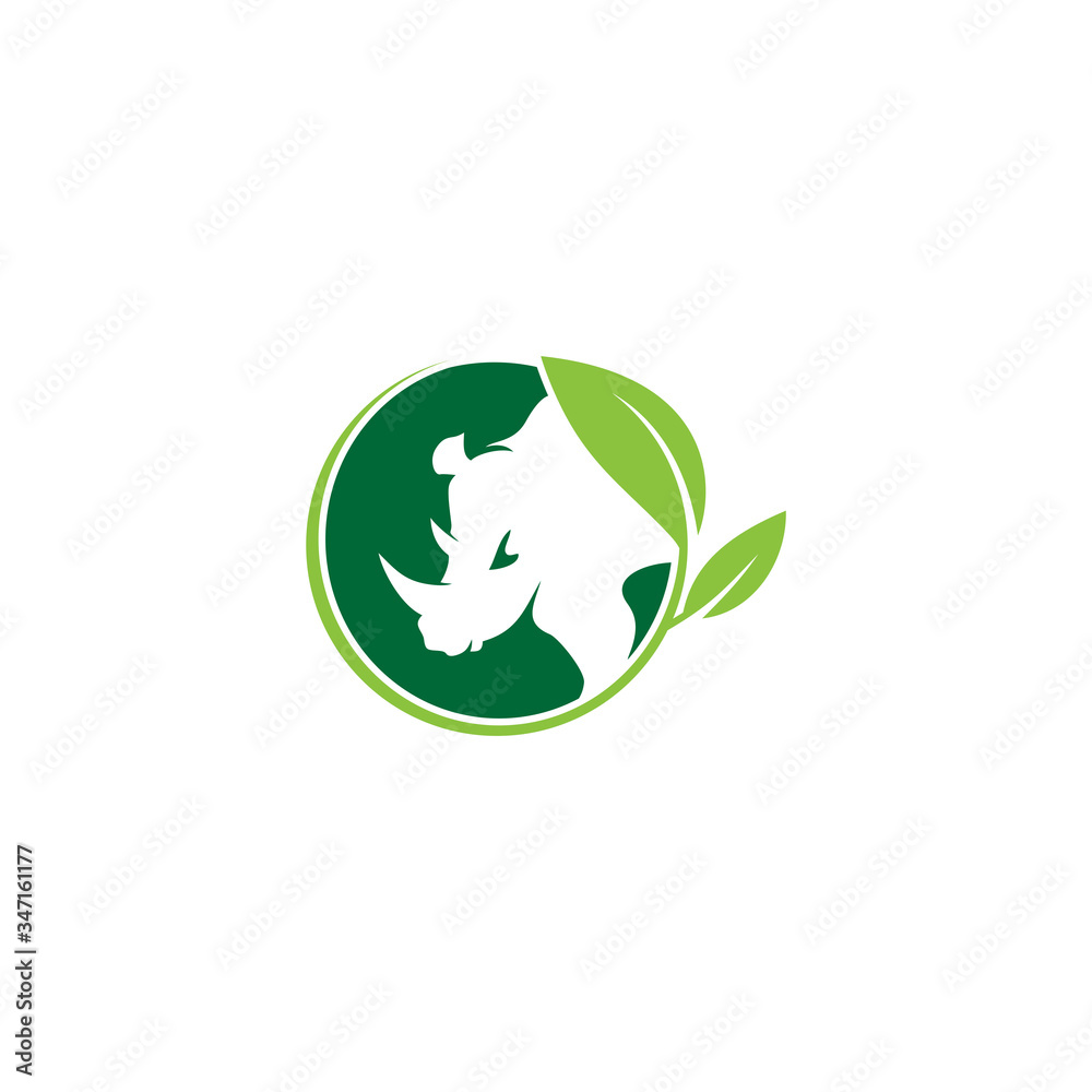 Obraz premium Rhino logo vector design template