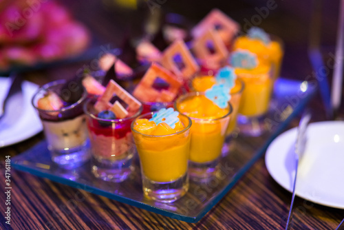 fancy colorful mousse in party