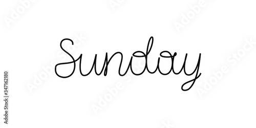 Vector lettering Sunday. Handwritten style.