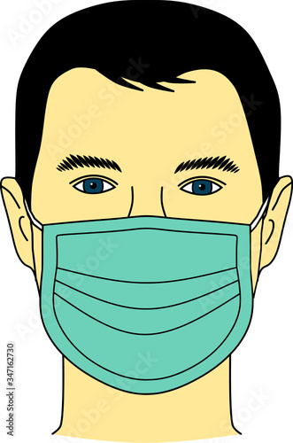 Men in protective face mask