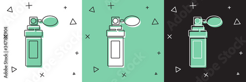 Set Perfume icon isolated on white and green, black background.  Vector Illustration
