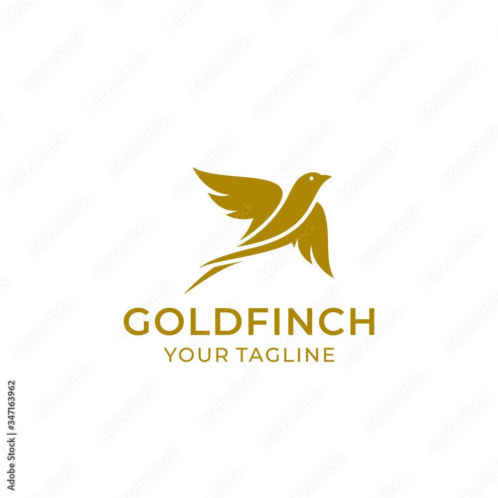 Fototapeta premium goldfinch logo vector design template