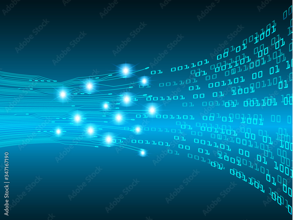 Blue cyber circuit future technology concept background Blue cyber circuit future technology concept background