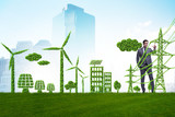 Green and ecology concept with businessman