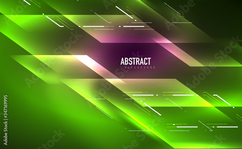 Dynamic neon shiny abstract background. Trendy abstract layout template for business or technology presentation, internet poster or web brochure cover, wallpaper