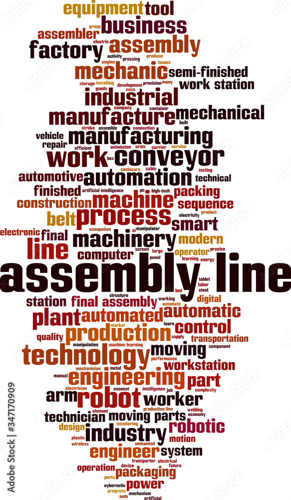 Obraz premium Assembly line word cloud