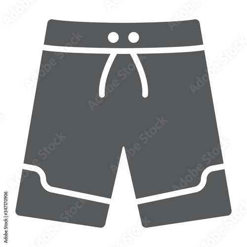 Swimming trunks glyph icon, summer and beach, beach trunks sign vector graphics, a solid icon on a white background, eps 10.