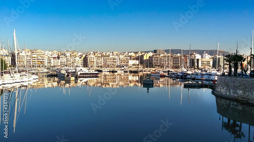 Pnoramic view of Pasalimani,and marina zeas at Piraerus port in Greece