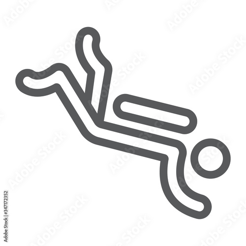 Scuba Diver line icon, tourism and diving, scuba diving sign vector graphics, a linear icon on a white background, eps 10.