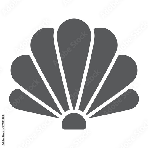 Shell glyph icon, ocean and beach, seashell sign vector graphics, a solid icon on a white background, eps 10.