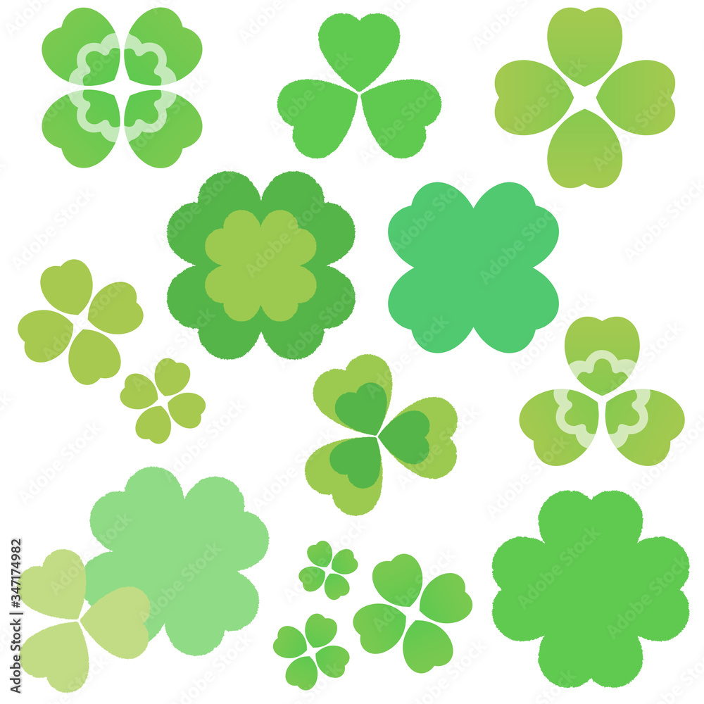 Naklejka premium クローバーの素材セット