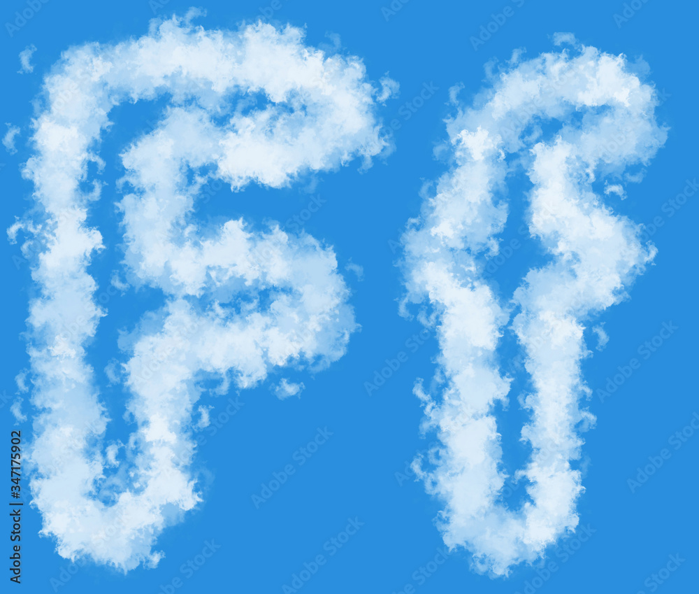Cloud letters Clouds Clipart, Cloud alphabats png