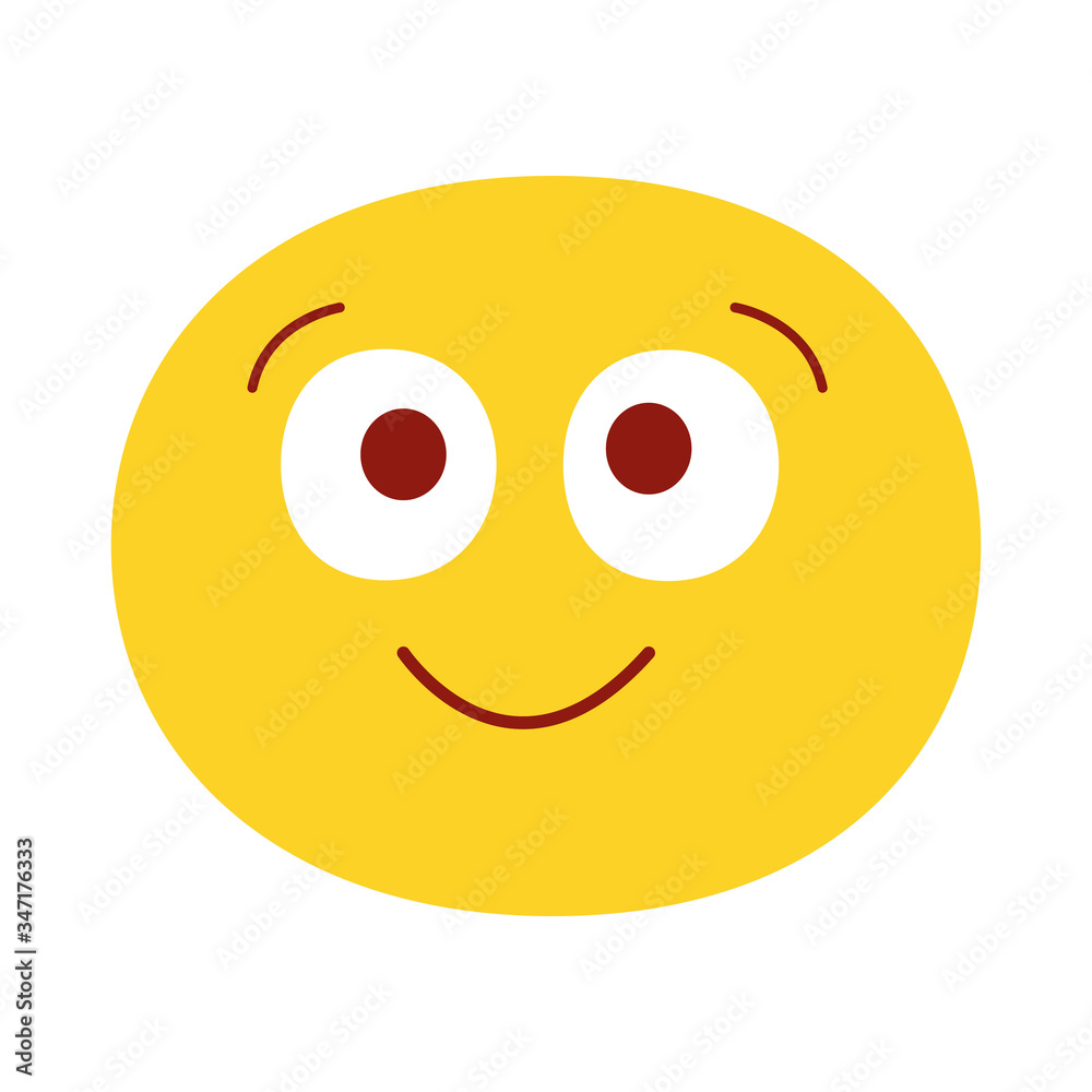 Smile vector illustration. Funny and happy cute emoji face. Smile vector illustration. Funny and happy cute emoji face.