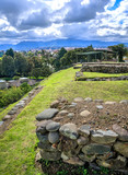Pumapungo ruins, the ancient Inca city, in Cuenca, Ecuador, on a beautiful sunny afternoon.