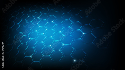 Fototapeta Naklejka Na Ścianę i Meble -  20200509_Technology abstract Hexagon