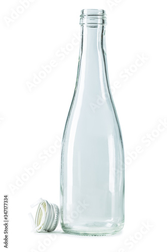 Wallpaper Mural empty glass bottle with metalic cup isolated on white Torontodigital.ca
