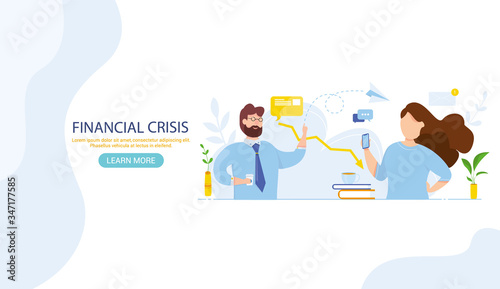 World financial crisis. Oil price drop. Collapse of the economy. Bankruptcy. Down arrow stocks graph. Economy stock market crash down. Depression amid losing money Web banner for internet site vector