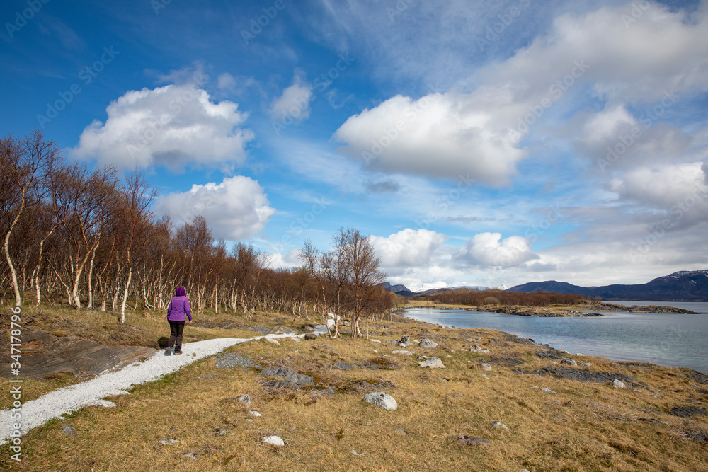 The hiking trail around Brønnøysund Airport in Nordland county