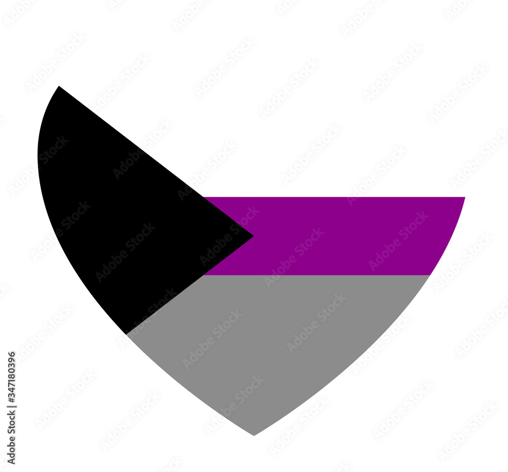 Demisexual pride flag, in heart shape icon on white background, vector illustration Demisexual pride flag, in heart shape icon on white background, vector illustration