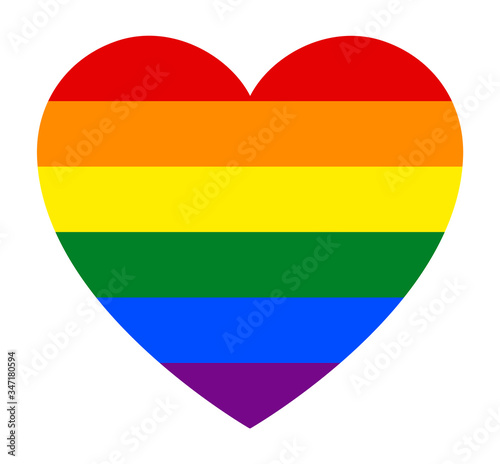 Free Download LGBT pride flag, in heart shape icon on white background, vector illustration - GFXLoad