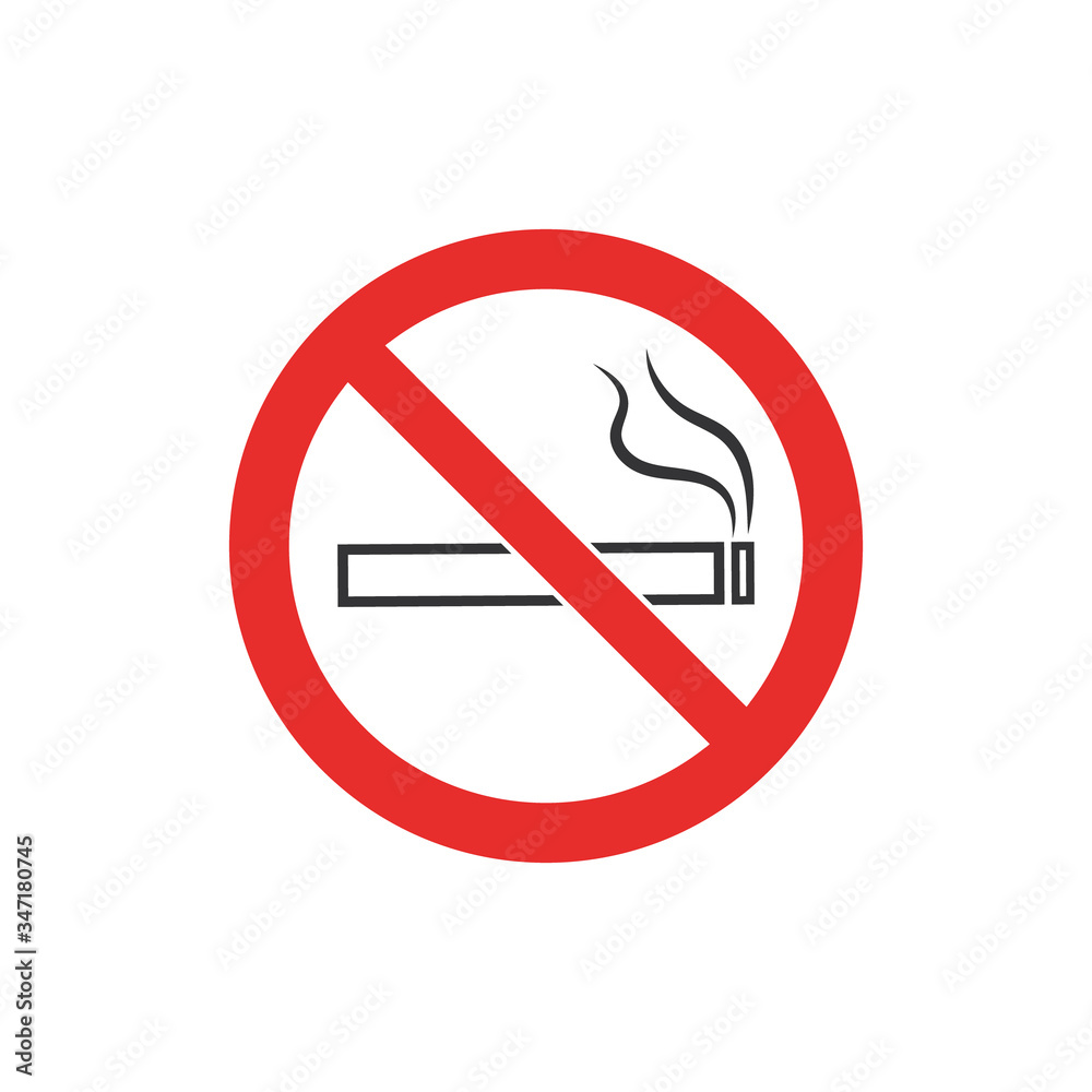 No smoking sign. Forbidden sign icon isolated on white background vector illustration No smoking sign. Forbidden sign icon isolated on white background vector illustration