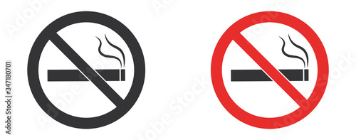 No smoking sign. Forbidden sign icon isolated on white background vector illustration