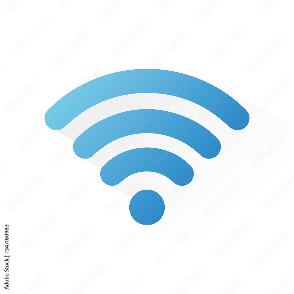 WIFI icon vector, wireless internet sign isolated on white background, flat style, vector illustration WIFI icon vector, wireless internet sign isolated on white background, flat style, vector illustration