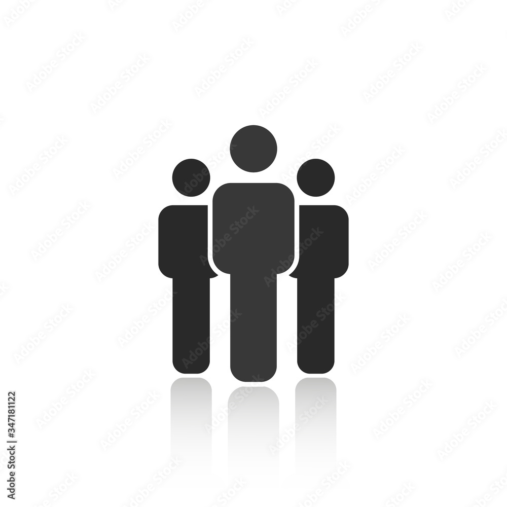 People icon in trendy flat style isolated on white background. The sign of the crowd. Person symbol, logo, application, interface. Vector illustration