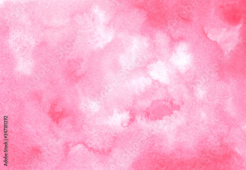 Abstract pink watercolor background with copy space. Color splashing on paper. Abstract art painting texture. Creative wallpaper. Aquarelle texture © Daria