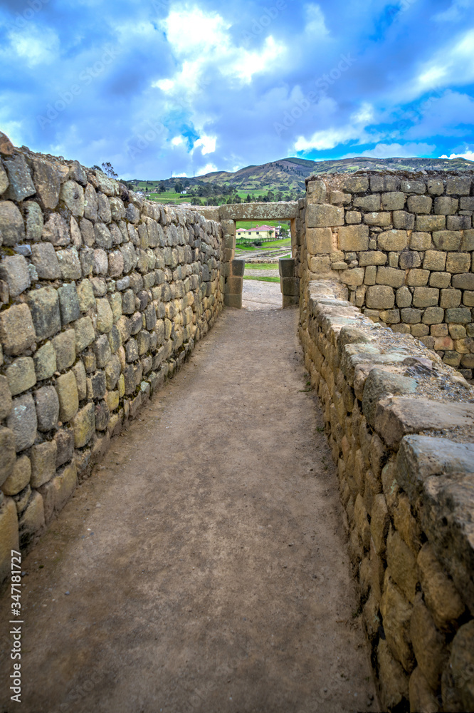 Ancient Ingapirca ruins in the Azuay province, close to Cuenca, Ecuador. The largest Inca ruins in Ecuador Ancient Ingapirca ruins in the Azuay province, close to Cuenca, Ecuador. The largest Inca ruins in Ecuador