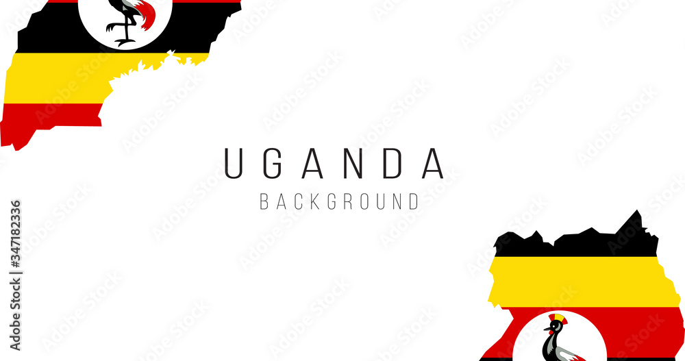 Uganda flag map background. The flag of the country in the form of borders. Stock vector illustration isolated on white background. Uganda flag map background. The flag of the country in the form of borders. Stock vector illustration isolated on white background.
