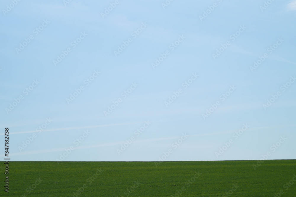 green and blue sky