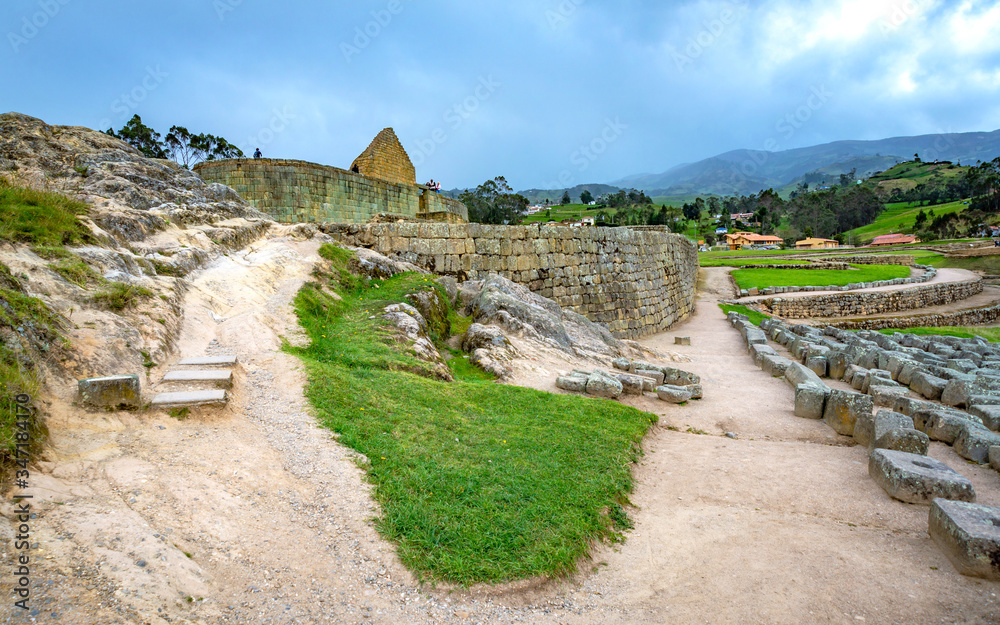 Ancient Ingapirca ruins in the Azuay province, close to Cuenca, Ecuador. The largest Inca ruins in Ecuador Ancient Ingapirca ruins in the Azuay province, close to Cuenca, Ecuador. The largest Inca ruins in Ecuador